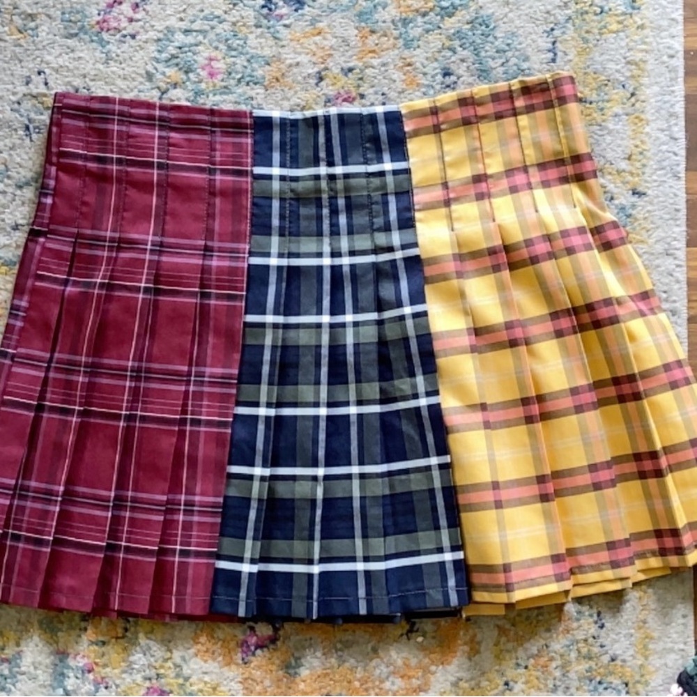 No Boundaries Multicolor Plaid Pleated Skirt